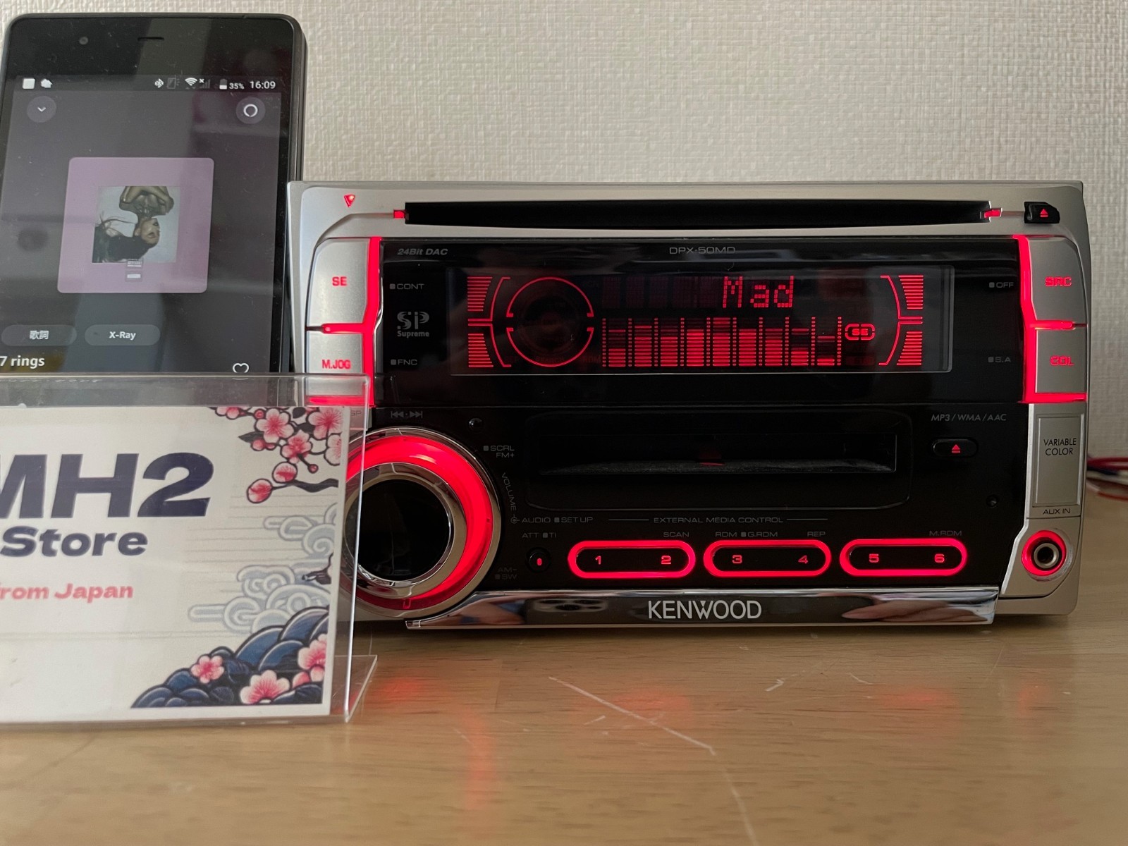 KENWOOD DPX-50MDS 2Din Car Audio CD MD MDLP MP3 AUX Player With Bluetooth Tested