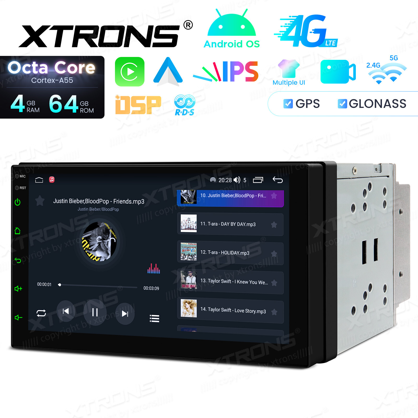 7″ Double 2DIN 4G LTE Octa-Core Car GPS Radio Stereo Sat Navi Android 13