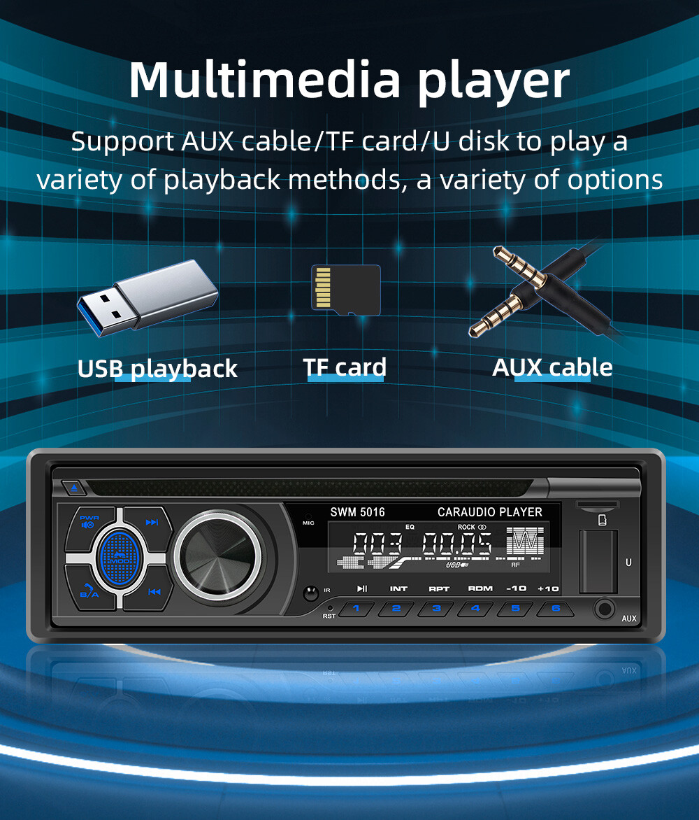 1 Din Car Stereo Radio CD DVD Player Bluetooth FM/RDS/AM Radio MP3 Head Unit LCD