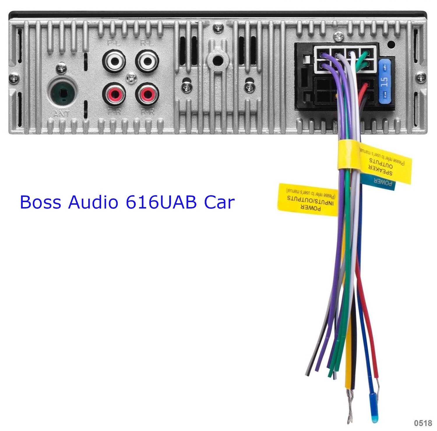 Bluetooth Audio AUX BOSS Audio Systems 616UAB Multimedia Car Stereo -Single Din
