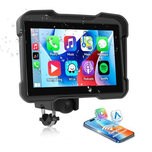 5 Inch IPS Waterproof Portable Motorcycle CarPlay Screen with Carplay