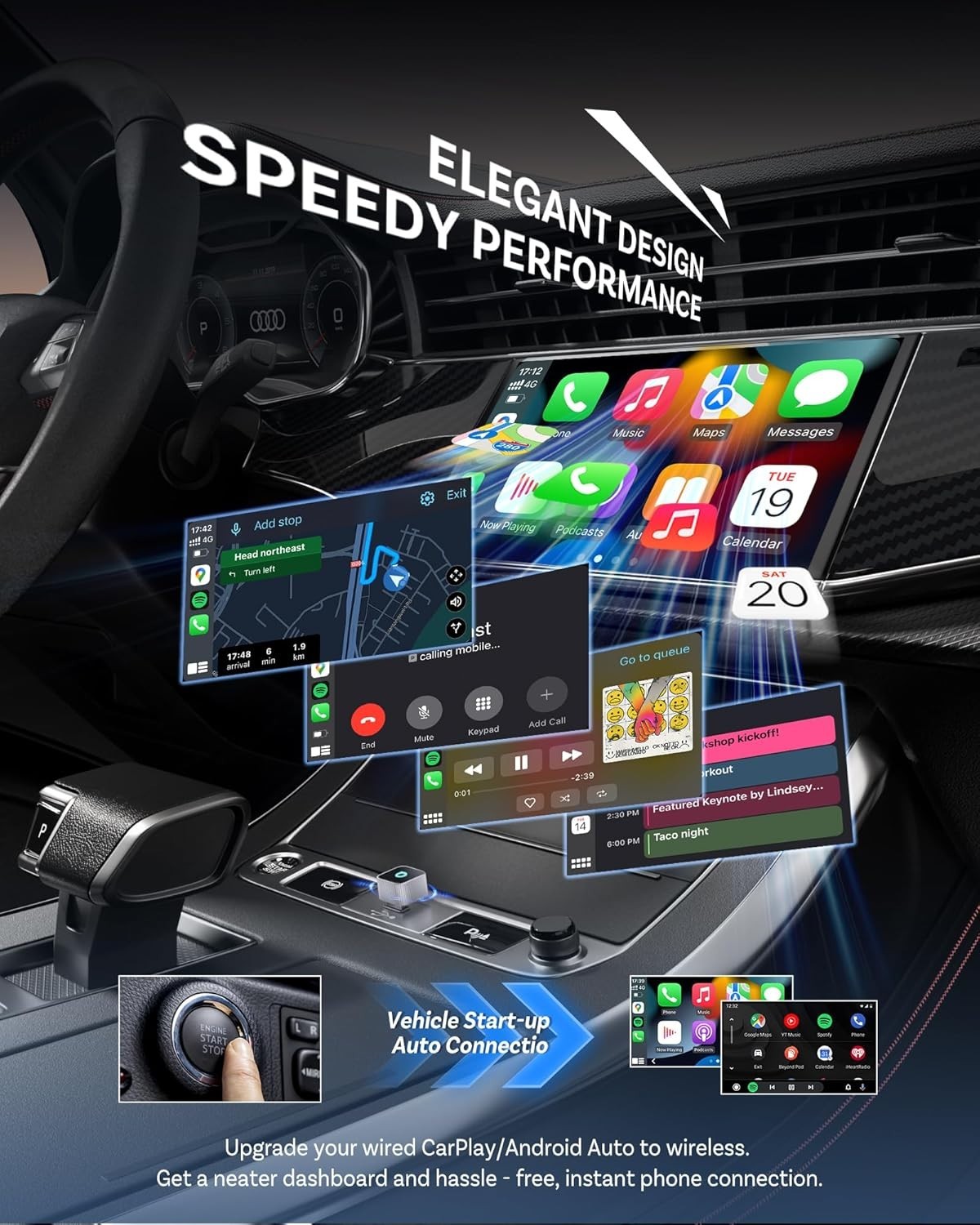 2026 USB Wireless CarPlay Adapter For iPhone Apple Dongle Plug & Play Auto Conne