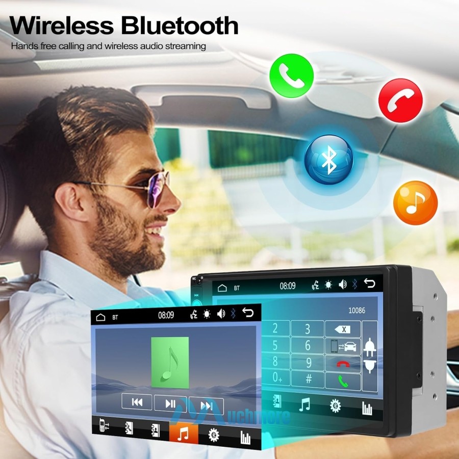 Double 2 Din 7″ IOS/Android 13 Car Stereo GPS Navi Radio Bluetooth CarPlay w/Cam