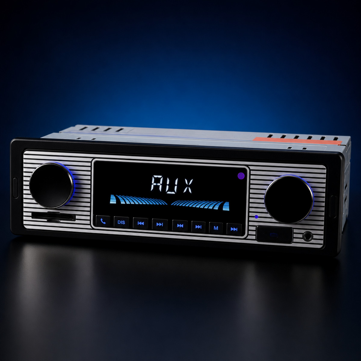 Retro Classic Car Stereo Bluetooth FM Radio MP3 USB AUX SD Single DIN Handsfree