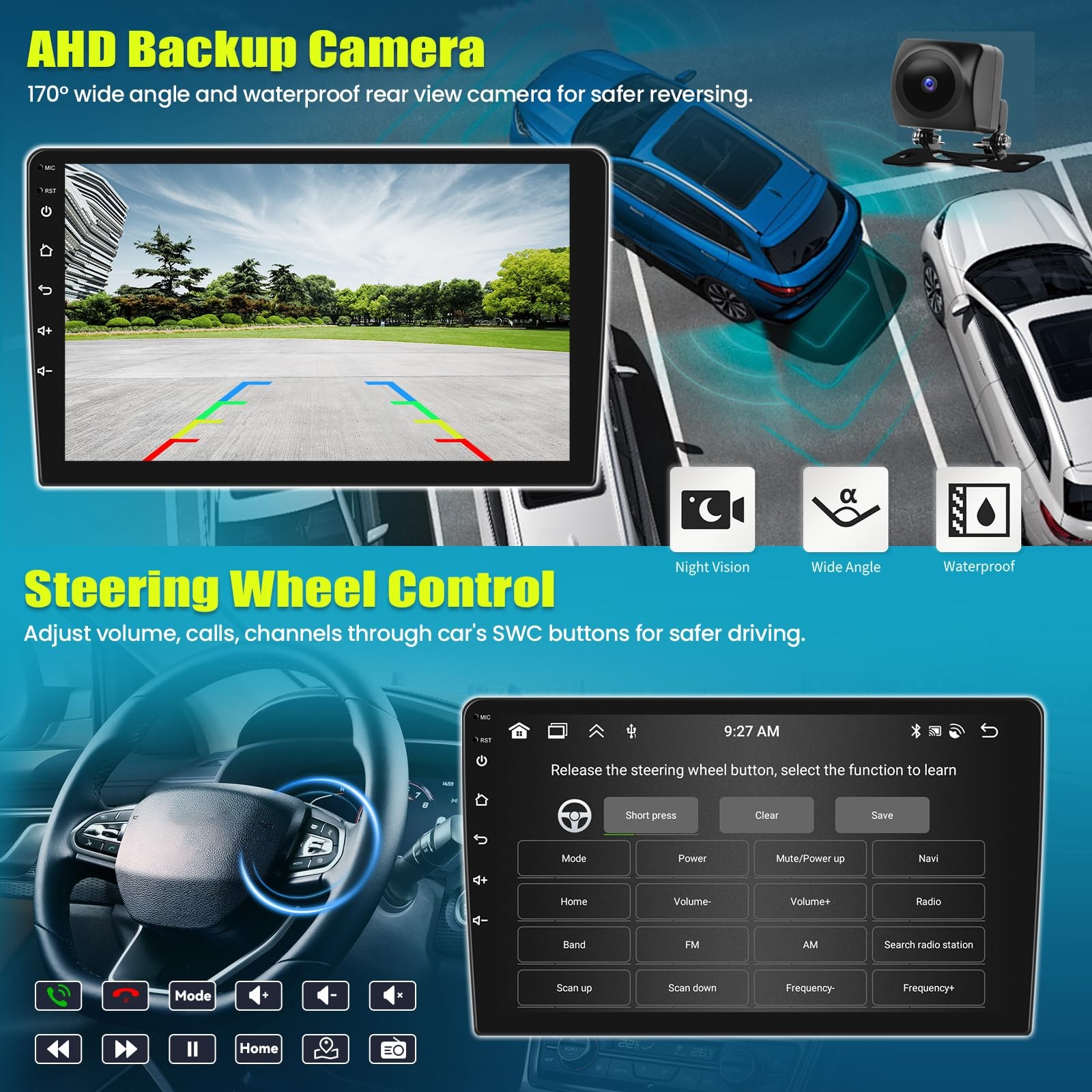 9″ Wireless Carplay Android Auto Stereo for Grand Caravan & Town & Country