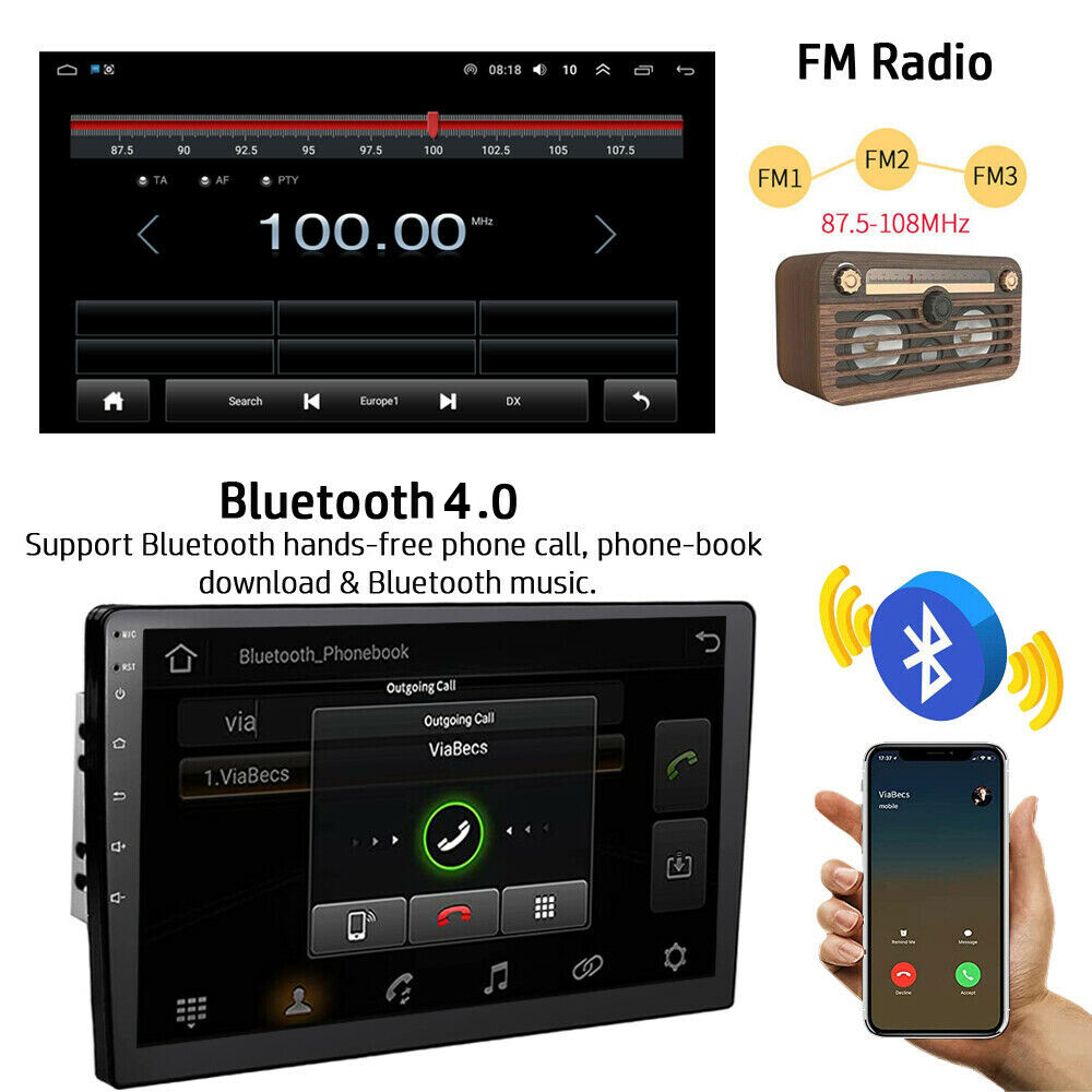 Android 11 Double Din 9″ Car Stereo Apple CarPlay Auto Radio GPS Navi WiFi FM