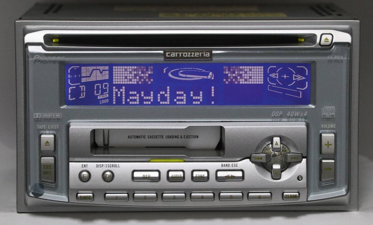 Tested Pioneer Carrozzeria FH-P414 2DIN CD Cassette Deck Car Audio Player