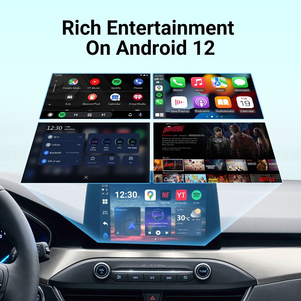 Ottocast P3 CarPlay AI Box Wireless CarPlay Android Auto Video Adapter HDMI 128G