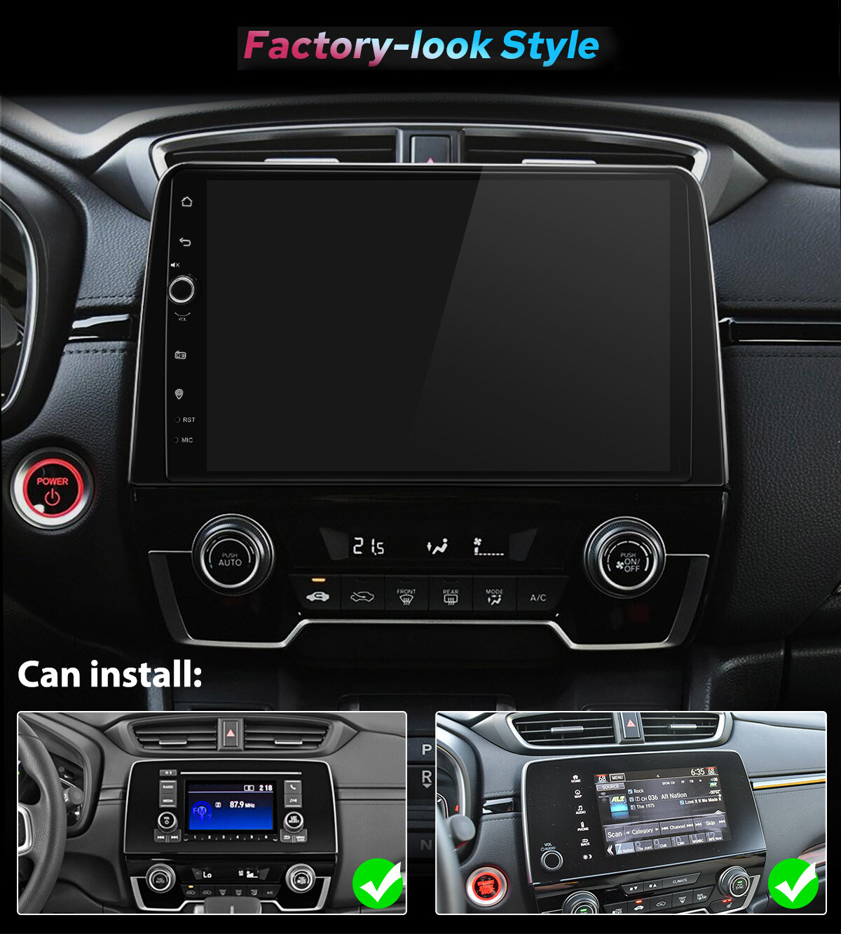 For 2017-2021 Honda CR-V LX EX Touring 10.1″ Android 12 Car Radio GPS Navi 8Core