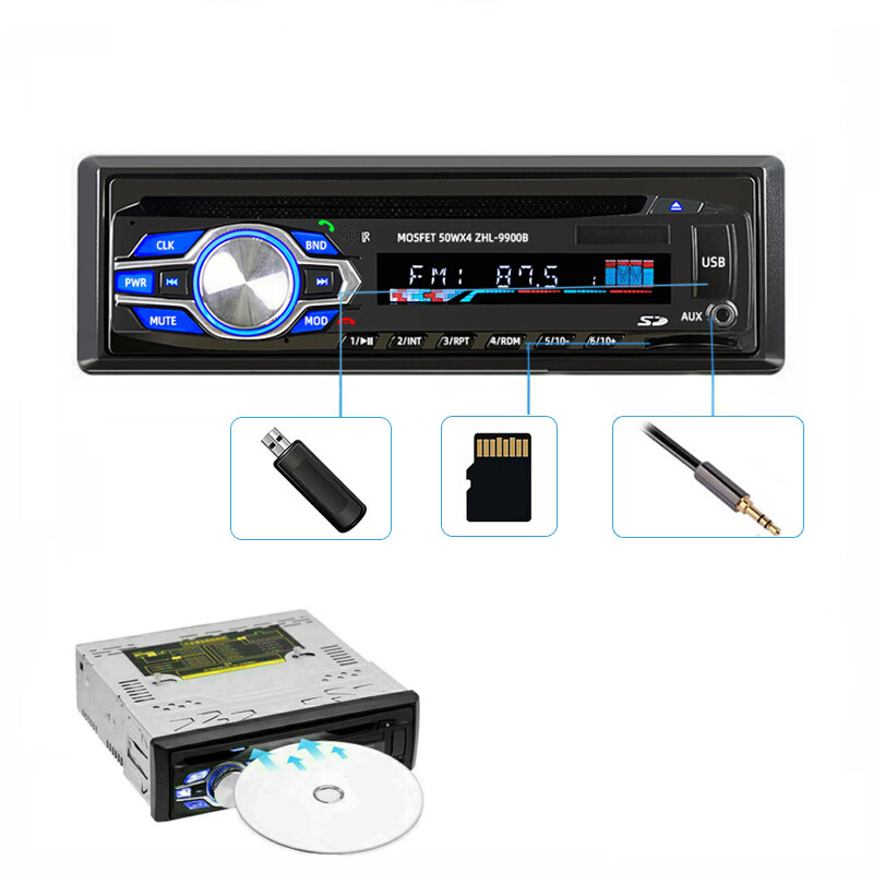 6.2 inch Bluetooth SIngle 1 Din Car Radio Stereo FM AUX USB VCD CD DVD
