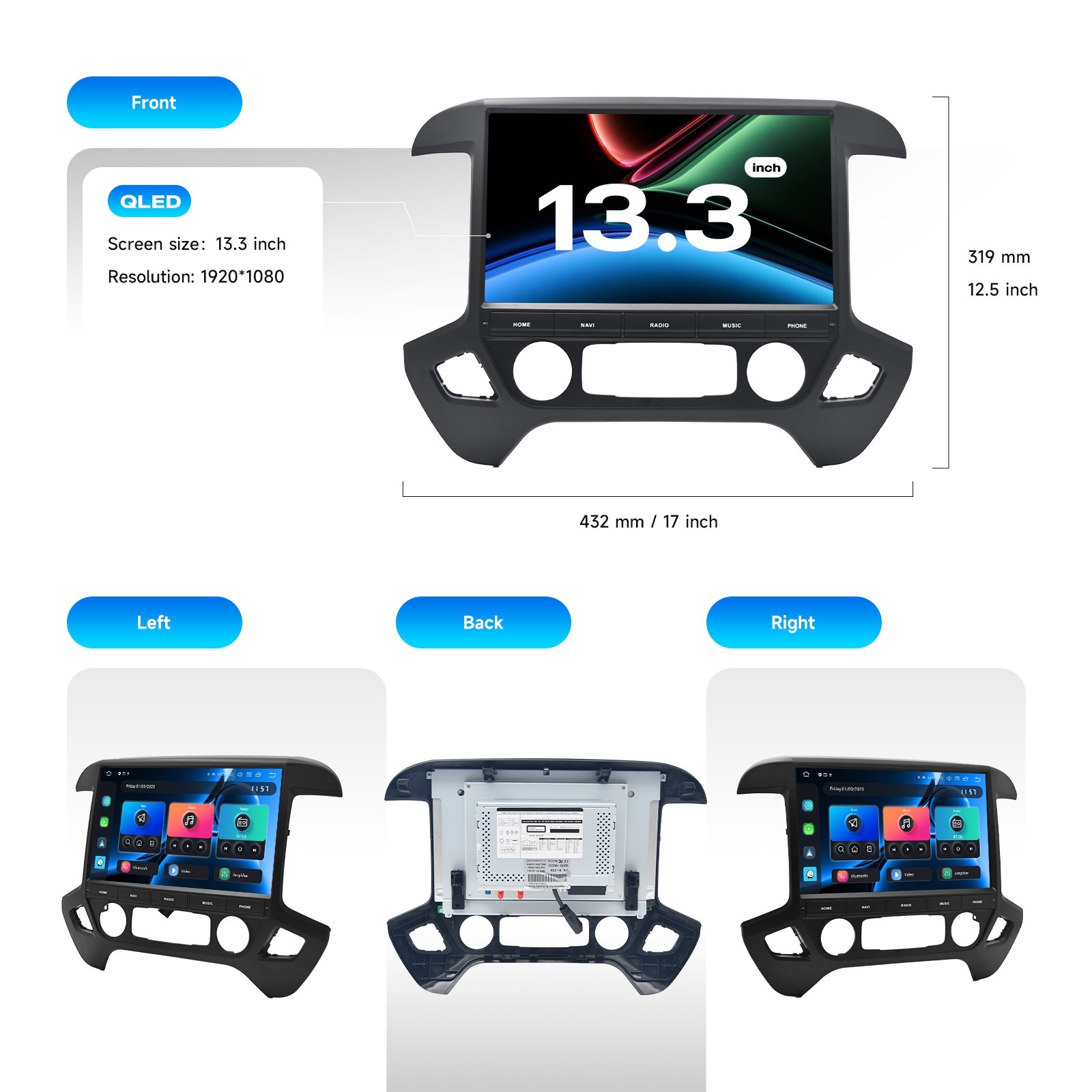 Dasaita Android 13 Car Stereo for Chevrolet Silverado GMC Sierra 2014-2019 Radio