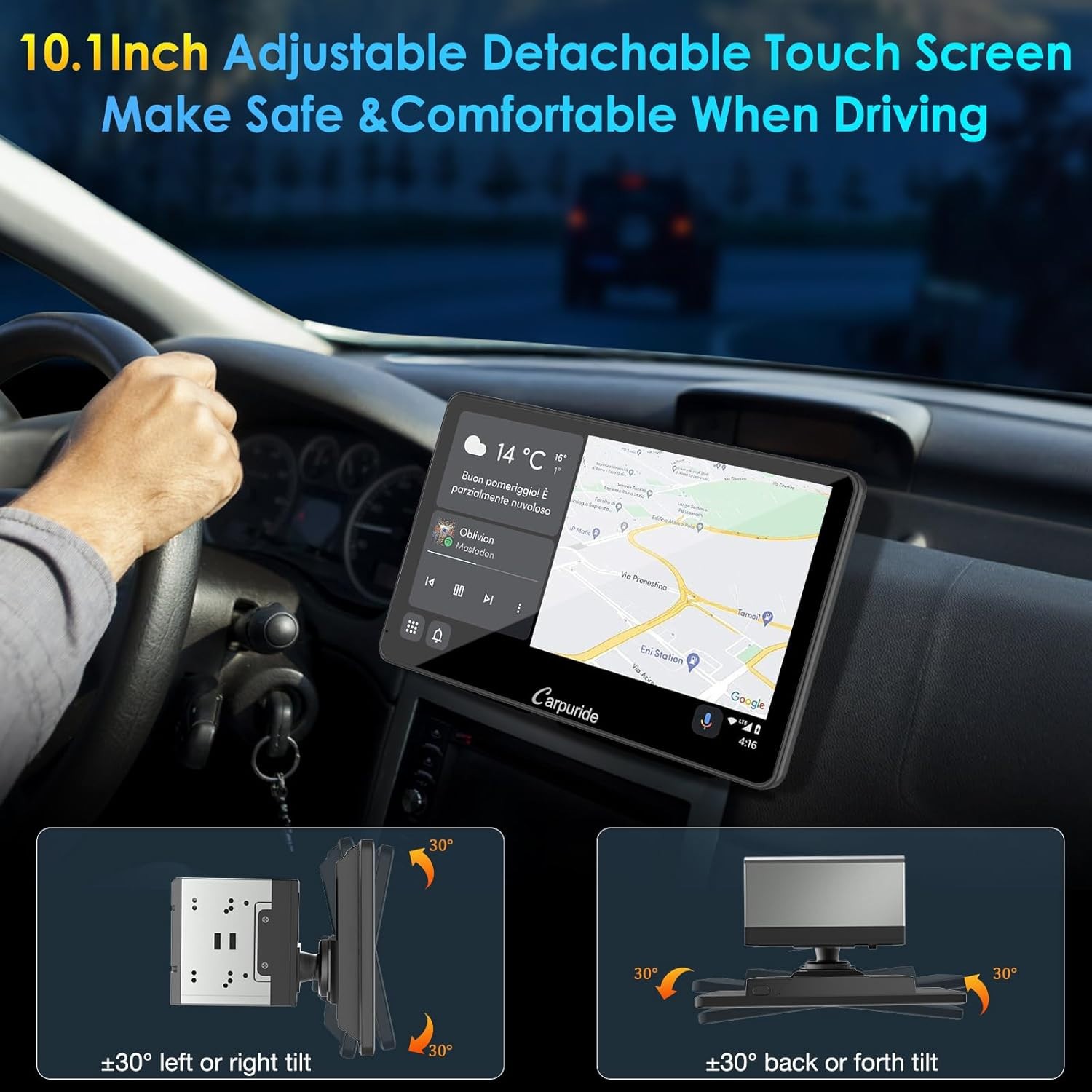 10.1″ Double DIN Car Stereo Touchscreen CarPlay Android Auto – NEW