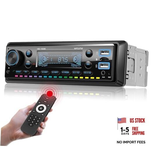 Single Din Car Stereo Radio Hands-Free Bluetooth,Car Audio Receivers with