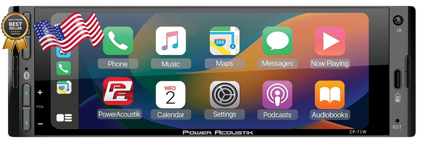 Power Acoustik CP-71WA Single DIN 6.5″ Color Touchscreen Car Stereo w/Bluetooth