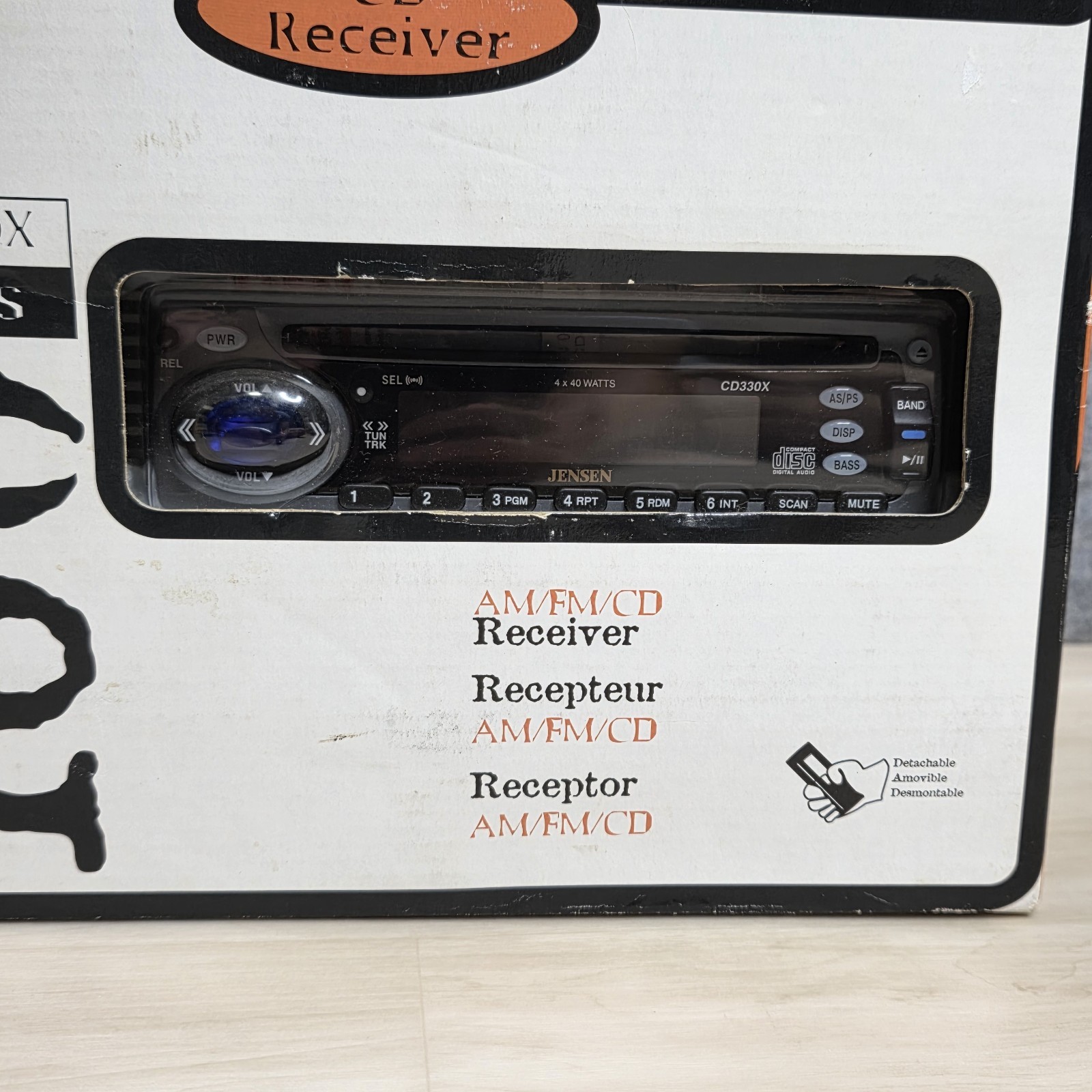 Jensen CD-330K Detachable Face AM/FM/CD Receiver with Remote Control 160 Watts