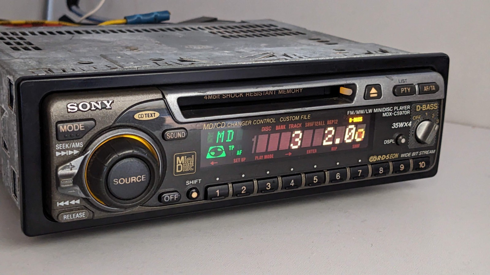 Oldschool Sony MDX-C5970R Mini Disc In-Dash Car Radio RDS 35W x 4 +Optional BT
