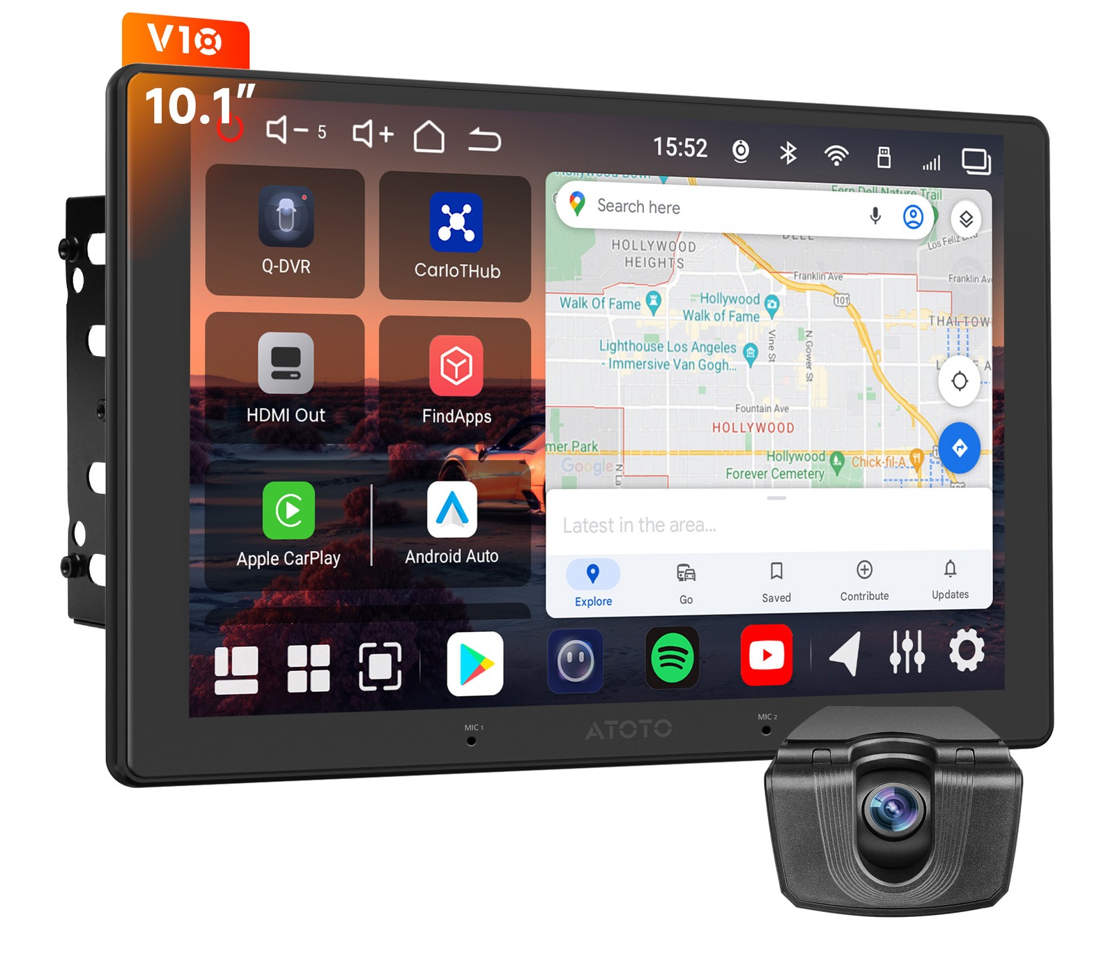 ATOTO 10.1” Android 2Din Car Stereo CarPlay AI Agent Drive Karaoke+ Front CAM