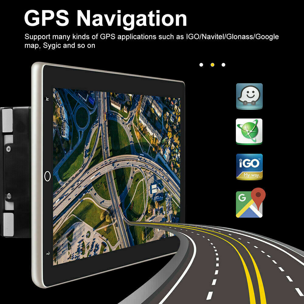 10.1” 2 DIN Rotatable Android 12.0 2+32GB Touch Quad Core Car Stereo Radio GPS