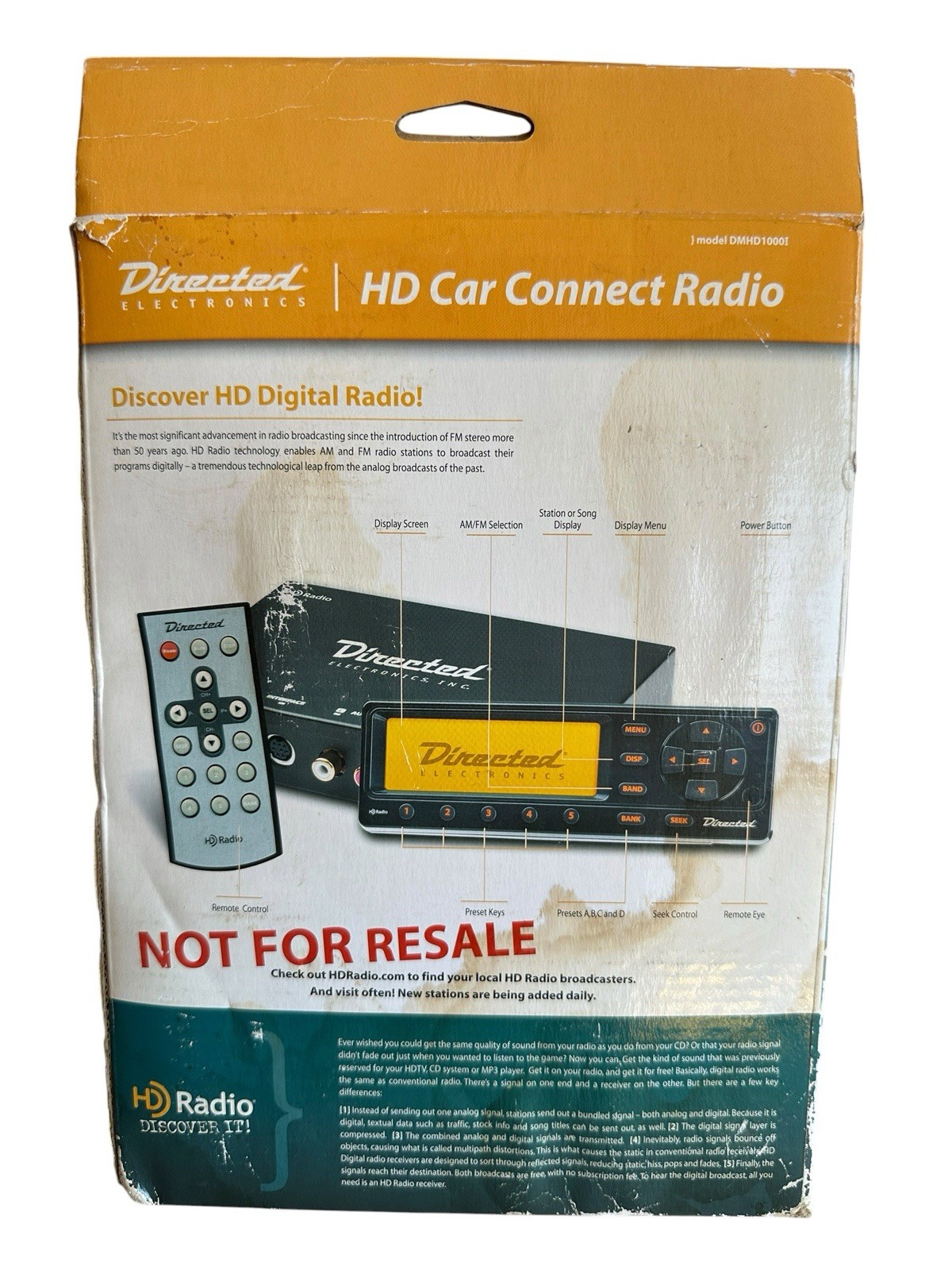 Directed Electronics HD Radio Car Connect Radio DMHD1000I New—Box Wear
