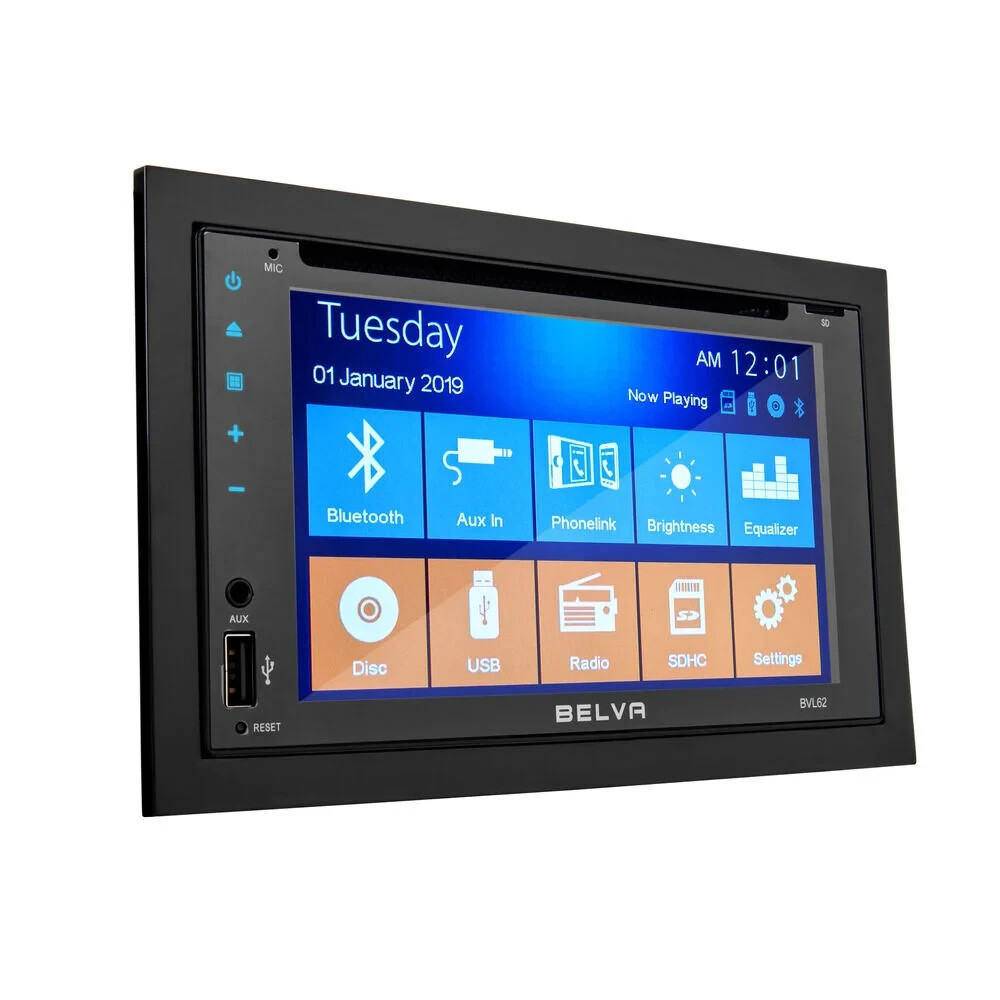 BVL62 6.2″ Double DIN Touchscreen DVD Multimedia Receiver with Bluetooth