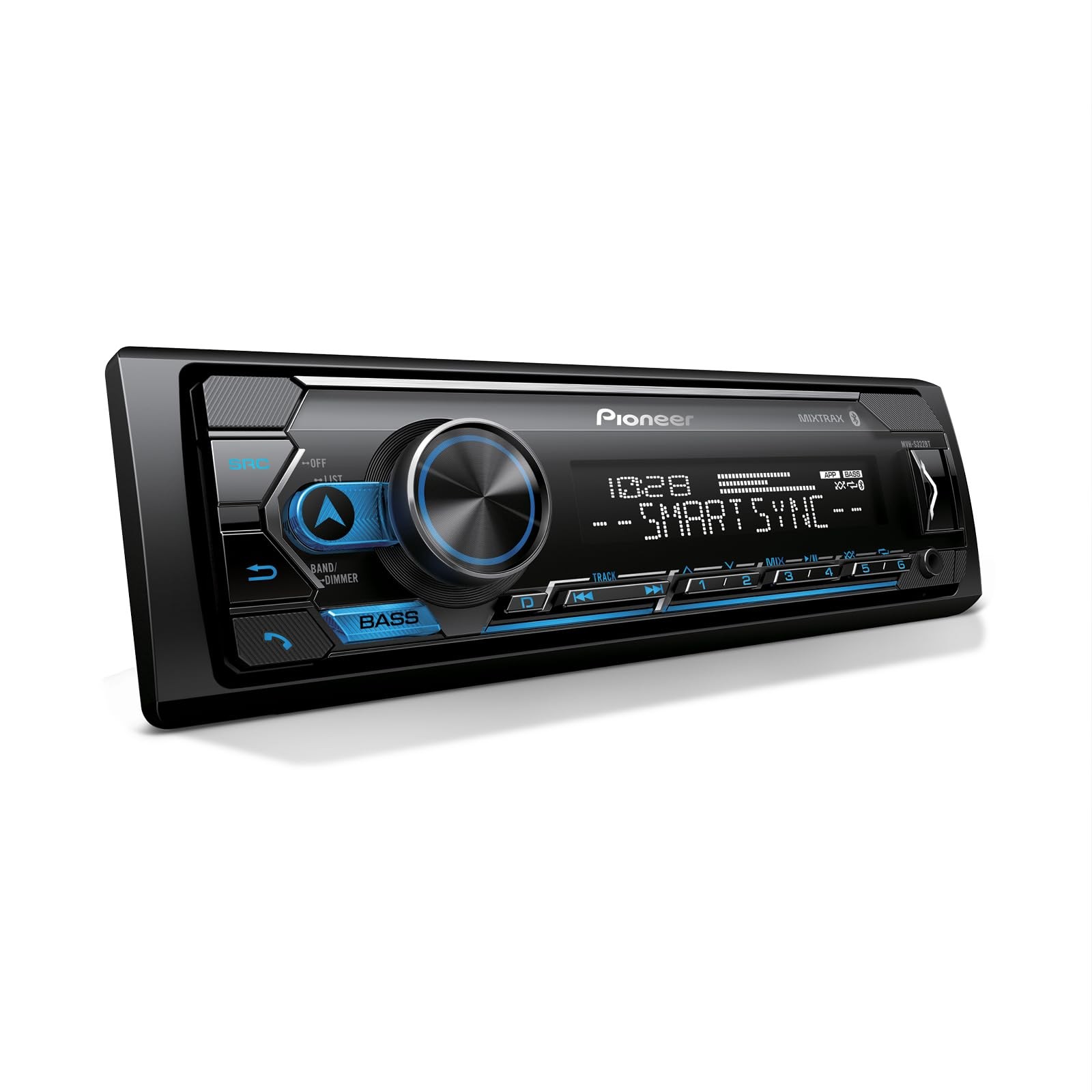 MVH-S322BT 1-Din Digital Media Receiver – Bluetooth, USB, Color Change, FLAC,…