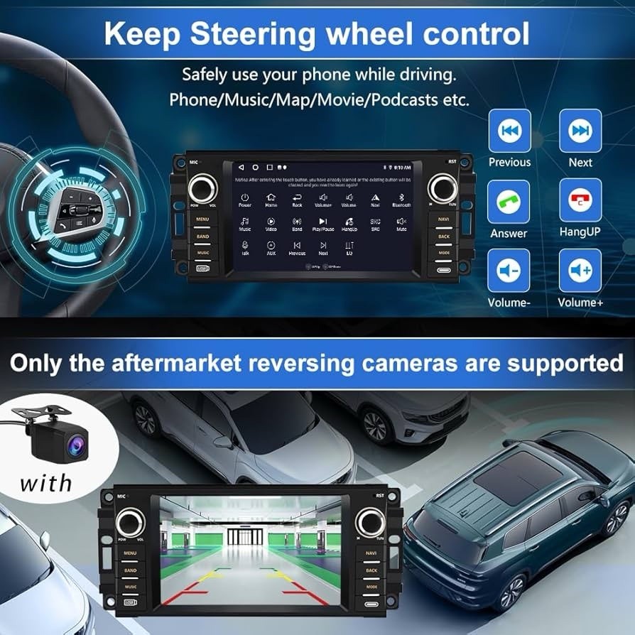 7 inch Car Radio Jeep Wrangler JK Compass Patriot Chrysler Dodge RAM Charger GPS
