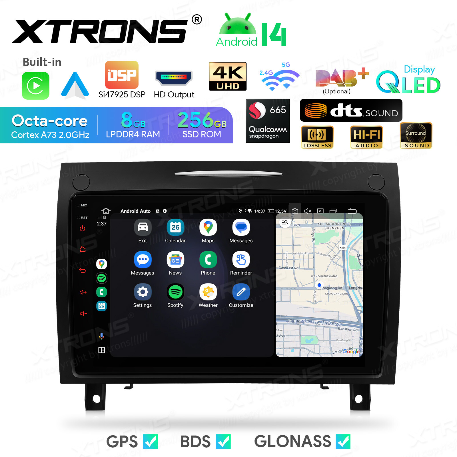 Octa Core Android 13 8+256G Car Stereo Radio GPS For Benz SLK-R171 SLK300 SLK280