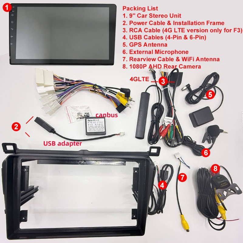 6GB 8 Core 64GB Car Stereo for Toyota RAV4 2013 – 2017 Carplay Plug-and-Play