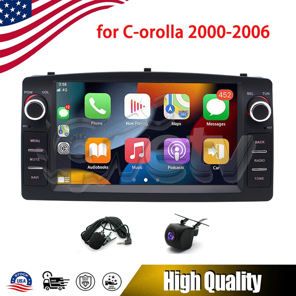 7Inch 4+64G Car Stereo Radio for Toyota Corolla 2000-2006 GPS Navi WIFI Carplay