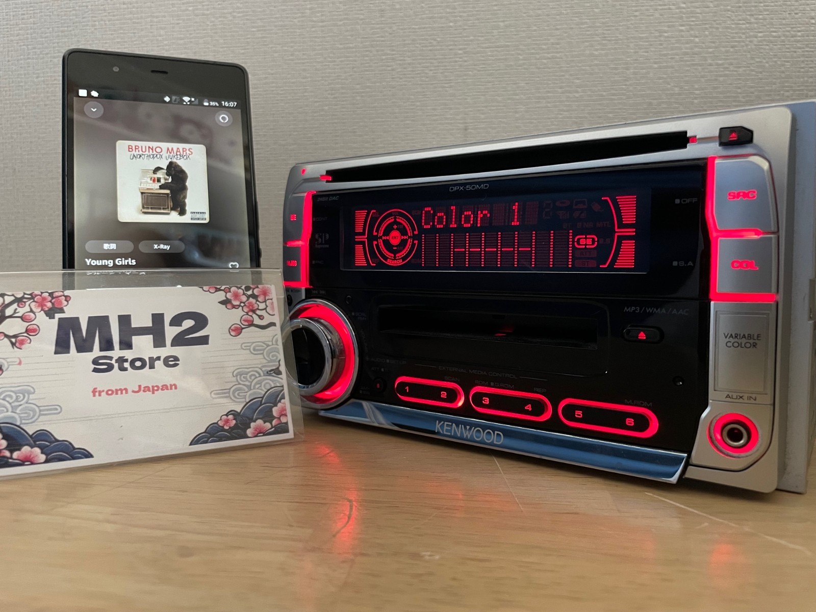 KENWOOD DPX-50MDS 2Din Car Audio CD MD MDLP MP3 AUX Player With Bluetooth Tested