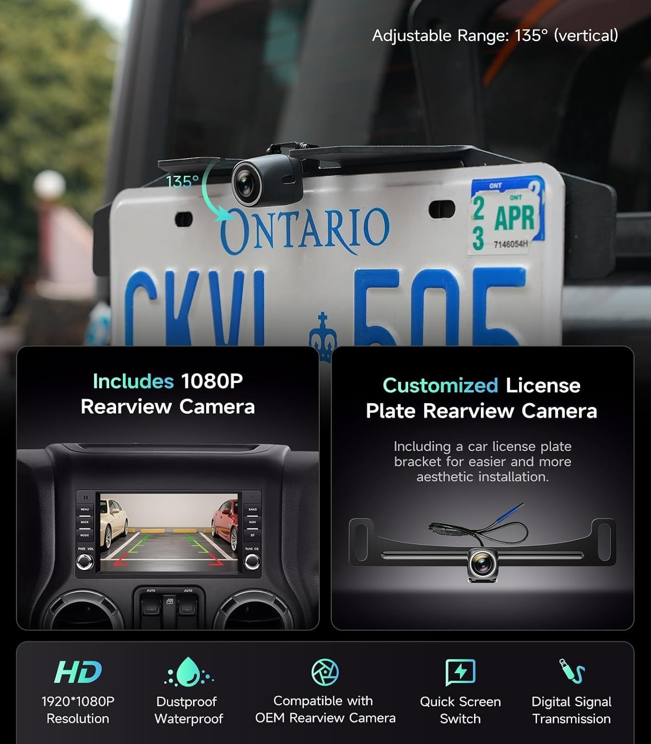 7″ 64G Dual Knob Android Auto Carplay for 2005-2015 Jeep Dodge Chevy Chrysler
