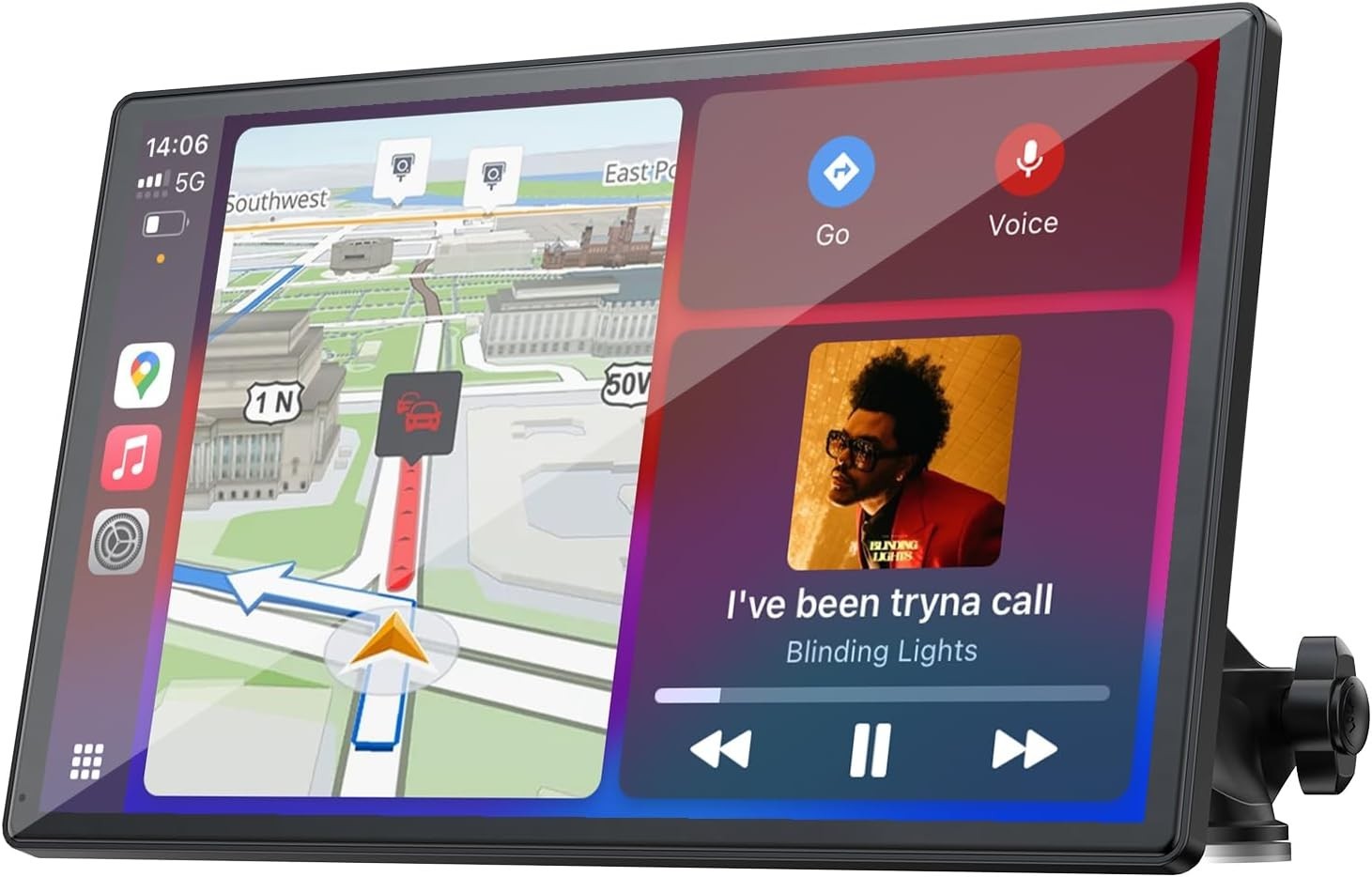 HD 9-Inch Carplay Screen with Wireless Connectivity & Enhanced Audio Outputs