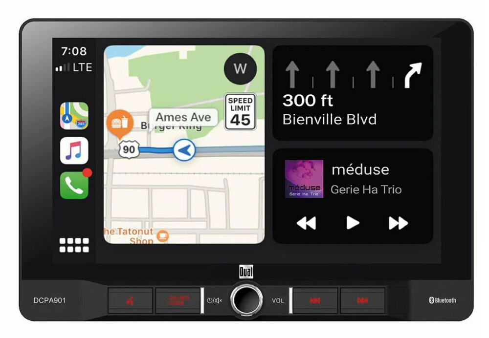Dual DCPA901 9″ In-Dash Touchscreen Digital Media Carplay Receiver / Bluetooth