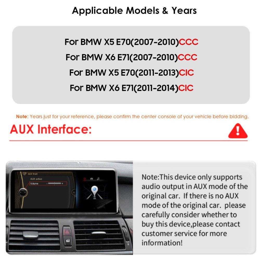 10.33” HD Car Radio GPS Navi Android 4+32GB For 2007-2010 BMW X5 X6 CCC CIC