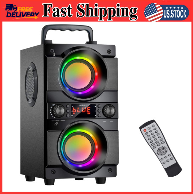 Altavoz Bocinas Bluetooth v5.0 Grandes Para Fiestas Con Radio FM USB Inalambrica