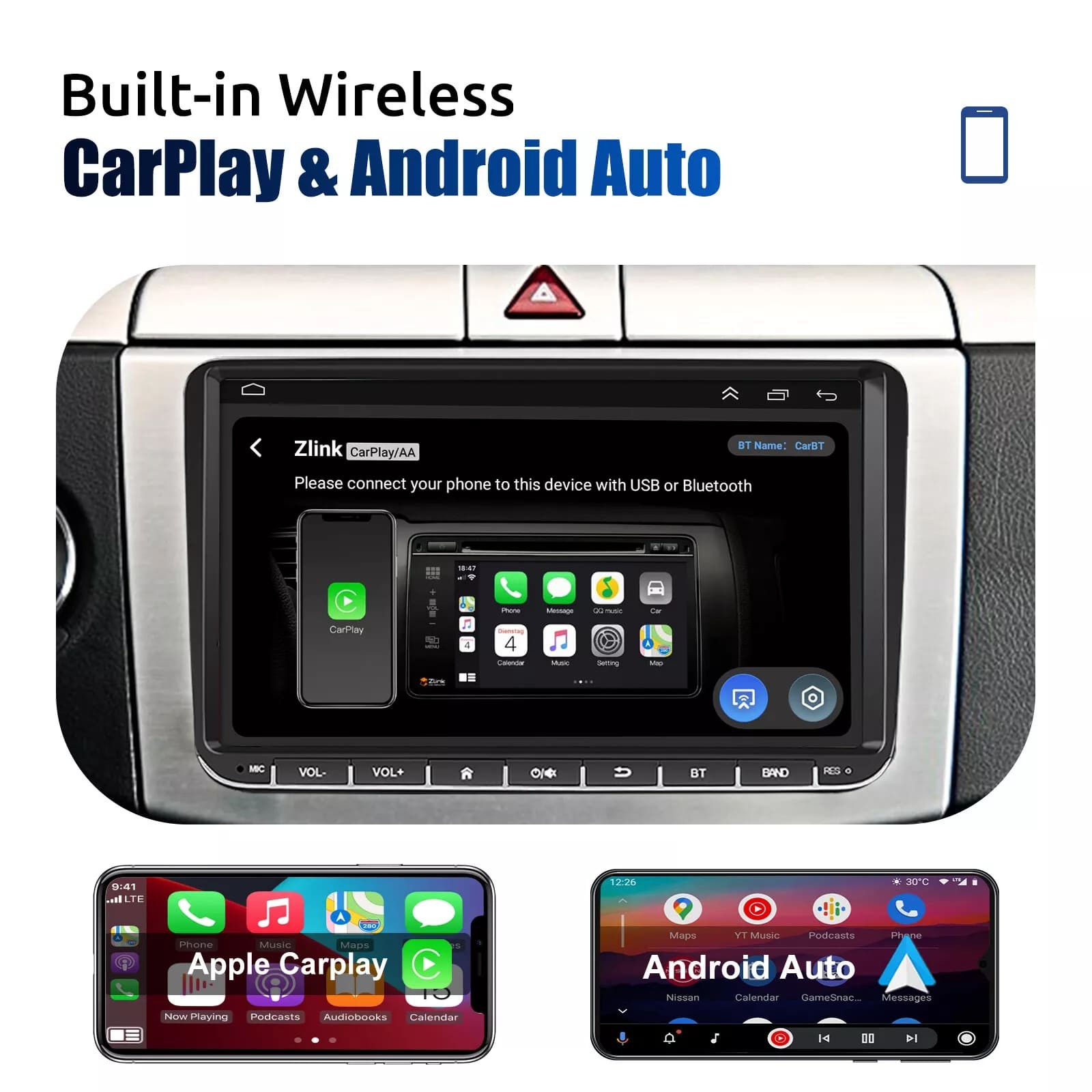 Android 13 For VW Volkswagen Jetta Passat Car Stereo Radio Carplay GPS Navi 32GB