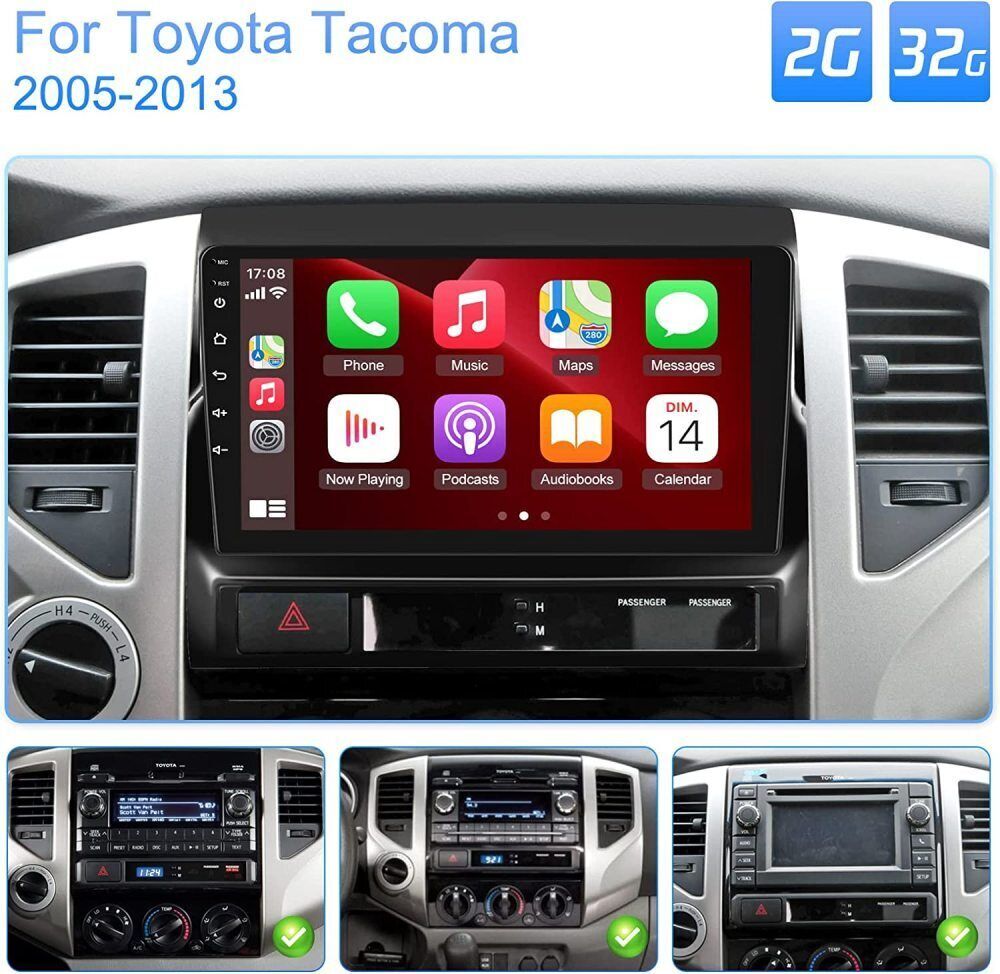 For Toyota Tacoma 2005-2013 Apple CarPlay Android 12.0 Car Stereo Radio WiFi GPS