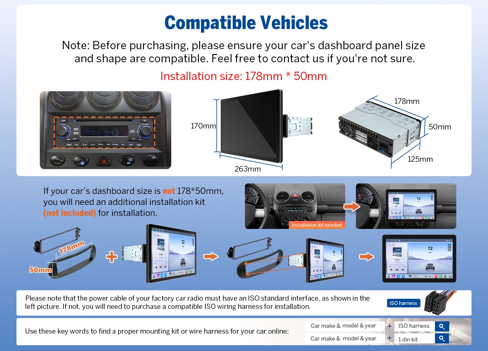Android 13 10.95″ GPS Navigation Car Stereo 1DIN Wireless CarPlay DSP Universal