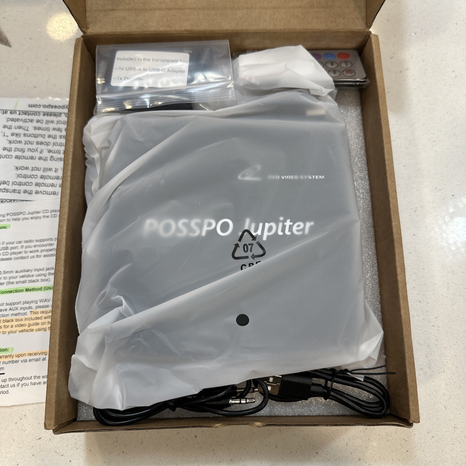 POSSPO Jupiter USB External CD/DVD Player for Car Auto Plug & Play AUX Decoder