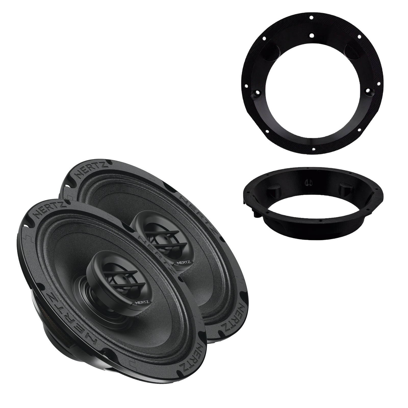 Hertz SX-165-NEO Front Speakers with Adaptors for 98-13 Harley Batwing Fairing