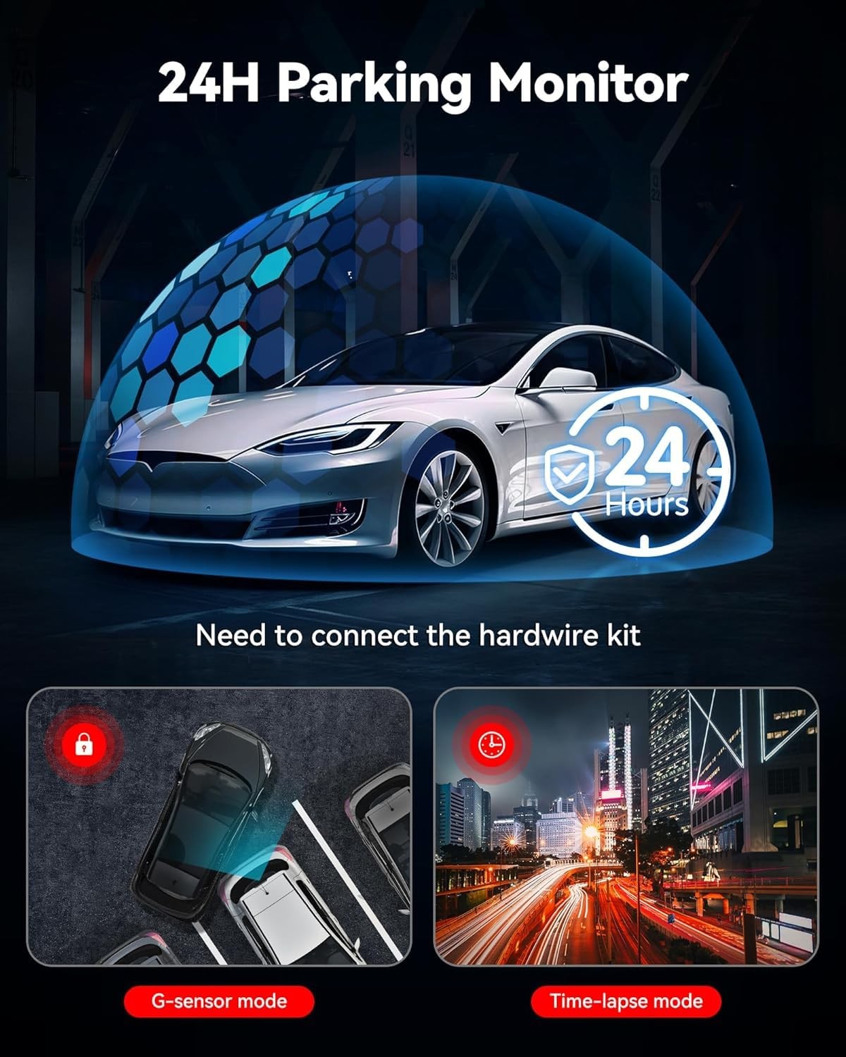 REDTIGER F7NP 4K Front/2.5K Rear Dash Cam 3.16″ IPS GPS WiFi 170° + 32GB Card
