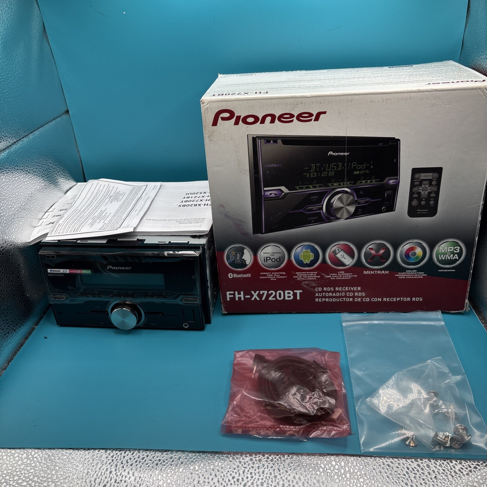 PIONEER FH-X720BT Bluetooth Car Stereo Receiver USB AUX CD Remote NEW Open Box