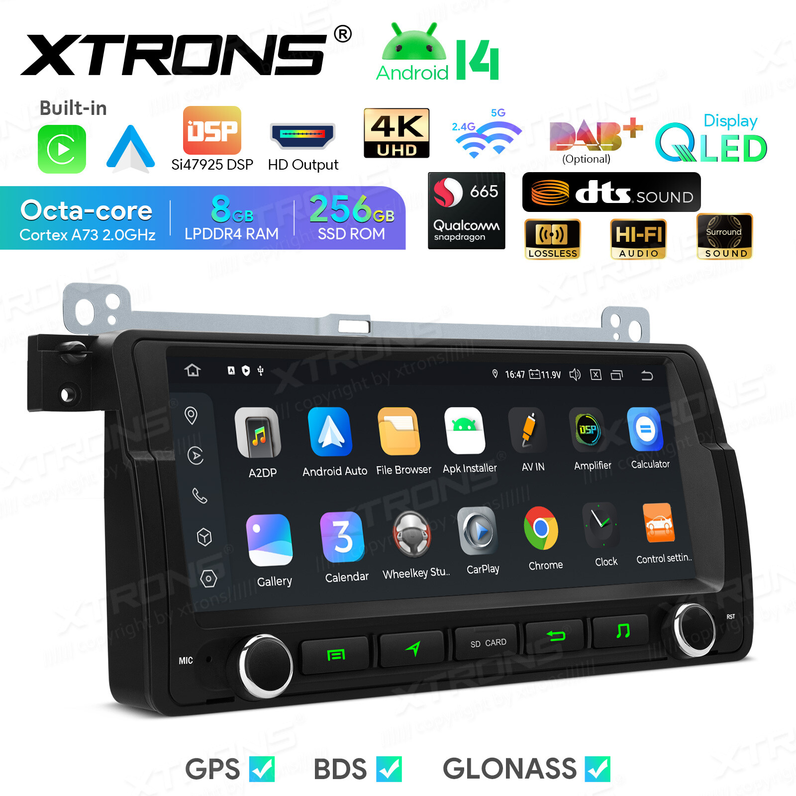 QLED 8.8″ Android 12 Car Play Stereo Radio Navi 128GB Octa Core WiFi For BMW E46