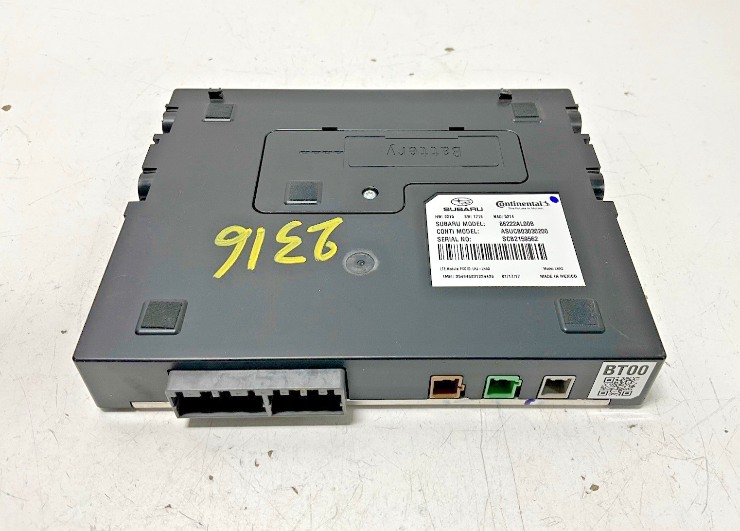 2017 Subaru Outback Legacy Telematics Bluetooth Control Module 86222AL00B OEM