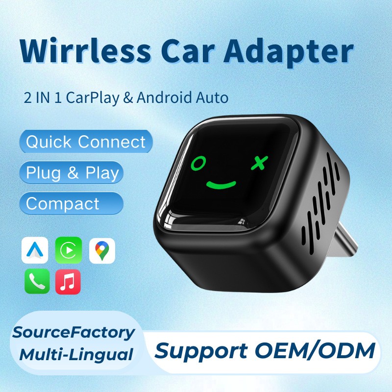 Wireless CarPlay Adapter for Apple iPhone & Android Auto USB Adapter Plug & Play