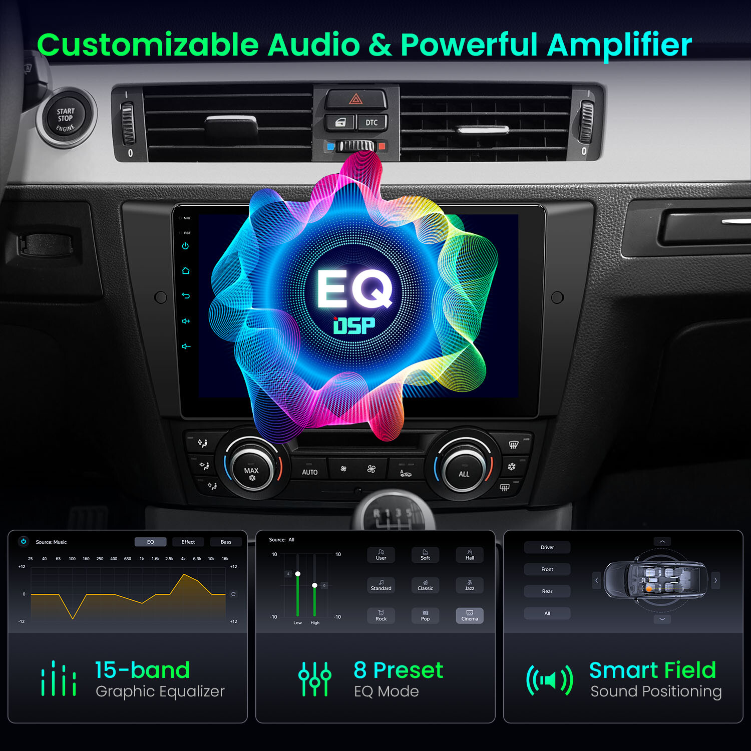 DVR+7″ Android 13 8-Core Car Radio DVD Stereo GPS DSP For BMW E90 E91 E92 E93 M3
