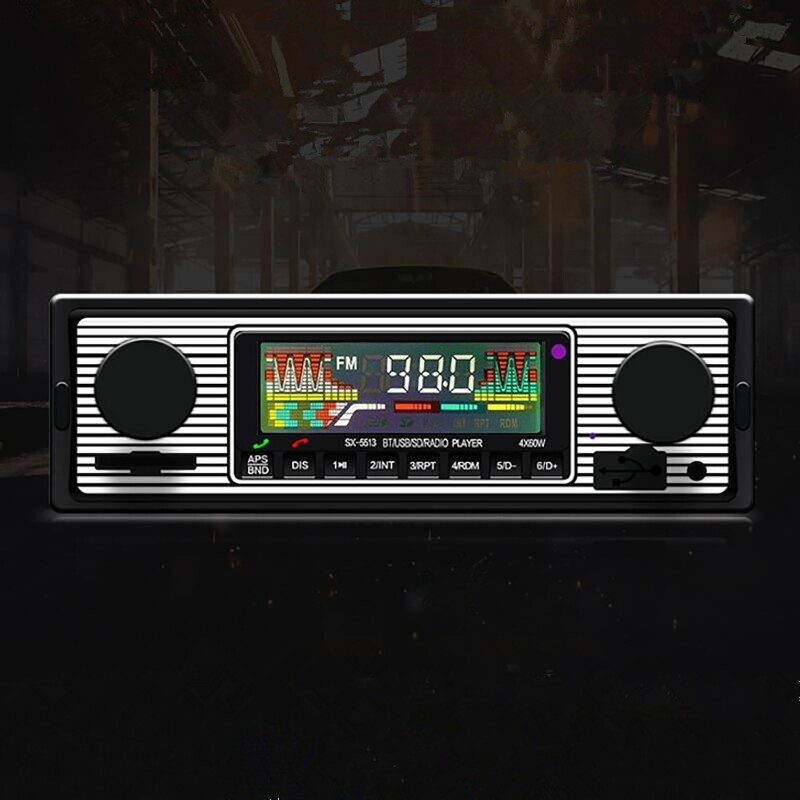 Vintage Car FM Radio MP3 Player bluetooth USB Classic Stereo Audio Receiver AUX
