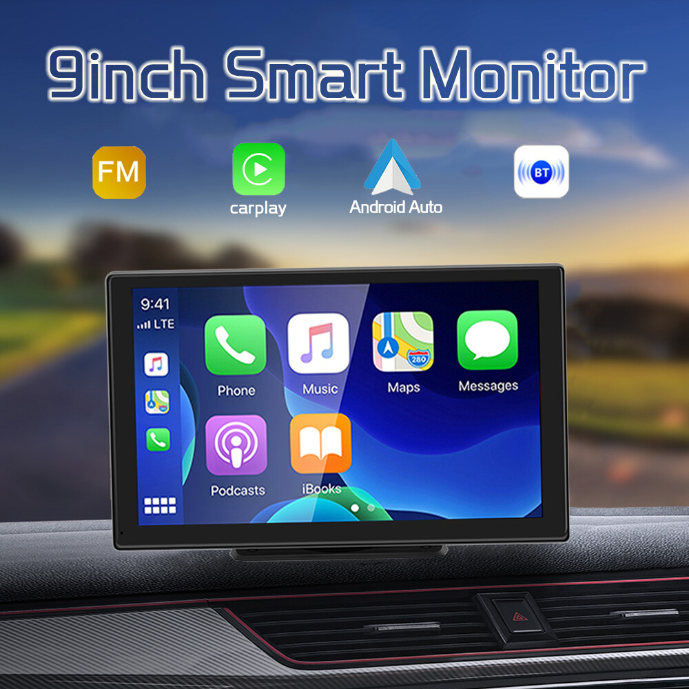 Full Touch Screen Wireless Carplay Android auto Bluetooth 9″ Portable Car Stereo