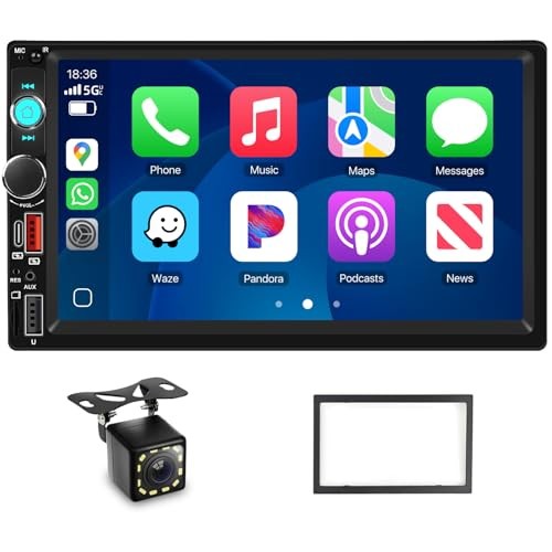 2 DIN Car Stereo Wireless Carplay&Android Auto, USB-C Head Unit 7” Touch