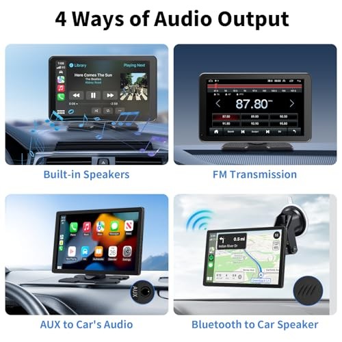 CarPlay Screen for Car, 9” Wireless CarPlay & Android Auto – Smart Gold